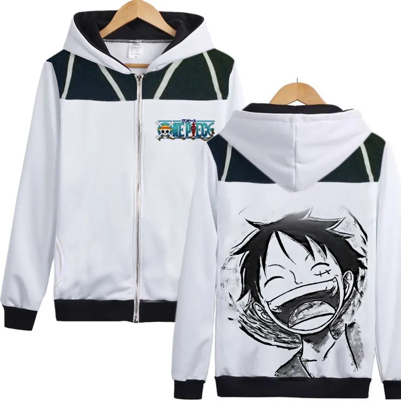 Monkey D Luffy Hooded Sweatshirts Hoodie Fleece zipper Coat