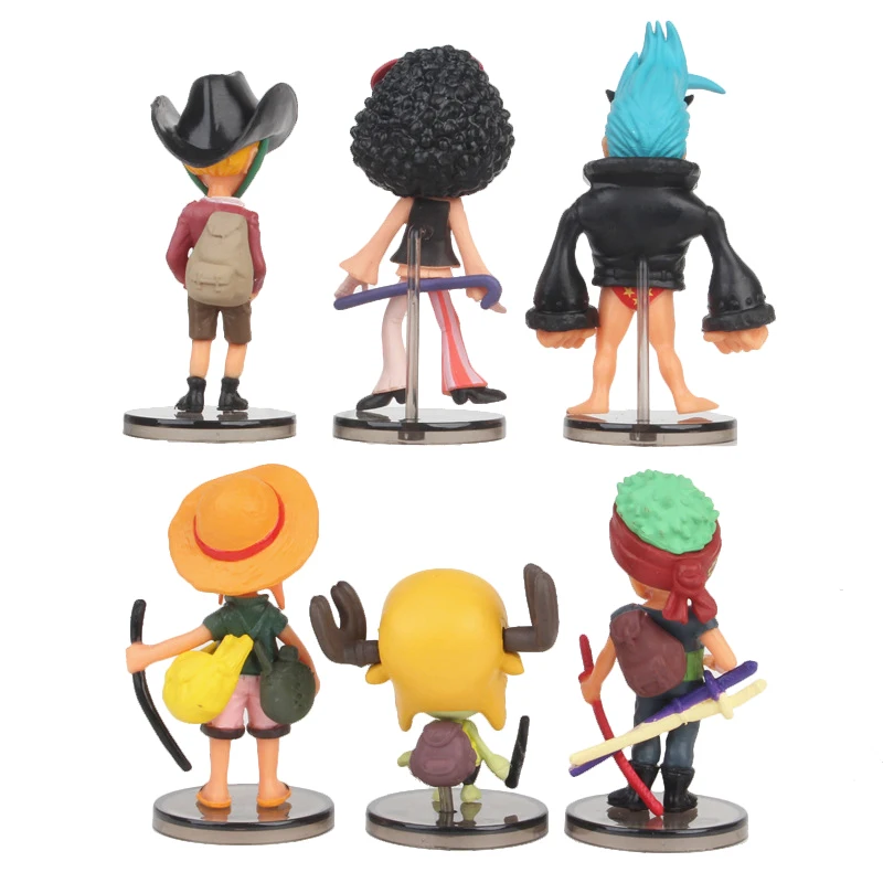 6pcs/lot One Piece Luffy Ace Sanji Nami Zoro Chopper Frank Robin Hancock PVC Action Figure Collectibles