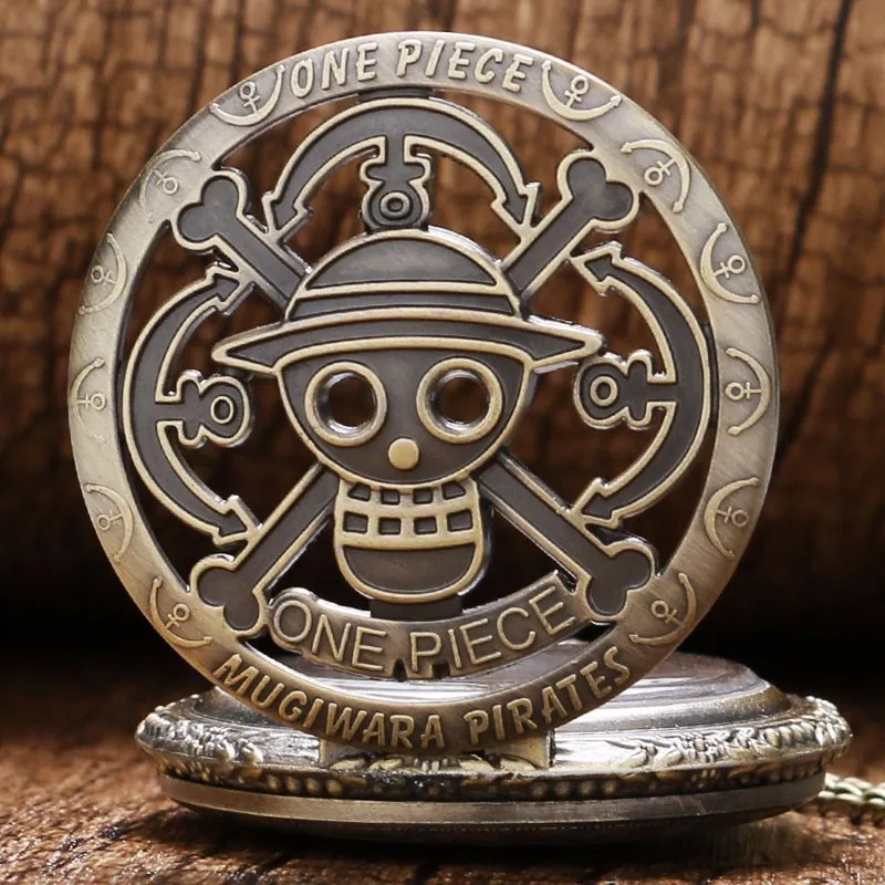 Bronze Vintage One Piece Skull Pattern Quartz Pocket Watch