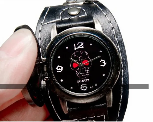 One Piece Punk Skull Flip Watch Faux Leather Strap