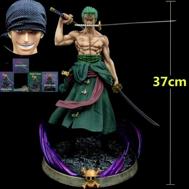 Big One Piece Roronoa Zoro Statue Action Figure 37cm