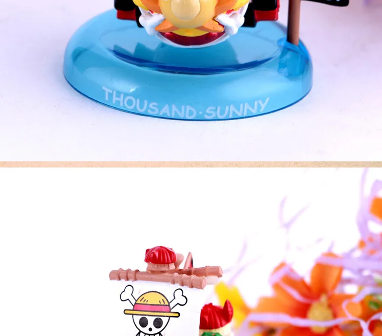 One piece Thousand Sunny Marine Red Force Submarine Smoker Pirate Ship Figures 6Pcs Set