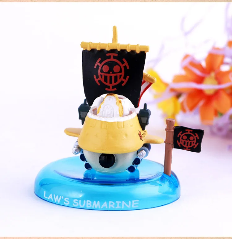 One piece Thousand Sunny Marine Red Force Submarine Smoker Pirate Ship Figures 6Pcs Set