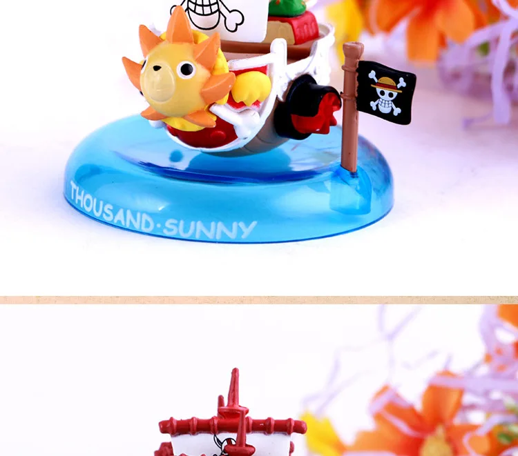 One piece Thousand Sunny Marine Red Force Submarine Smoker Pirate Ship Figures 6Pcs Set