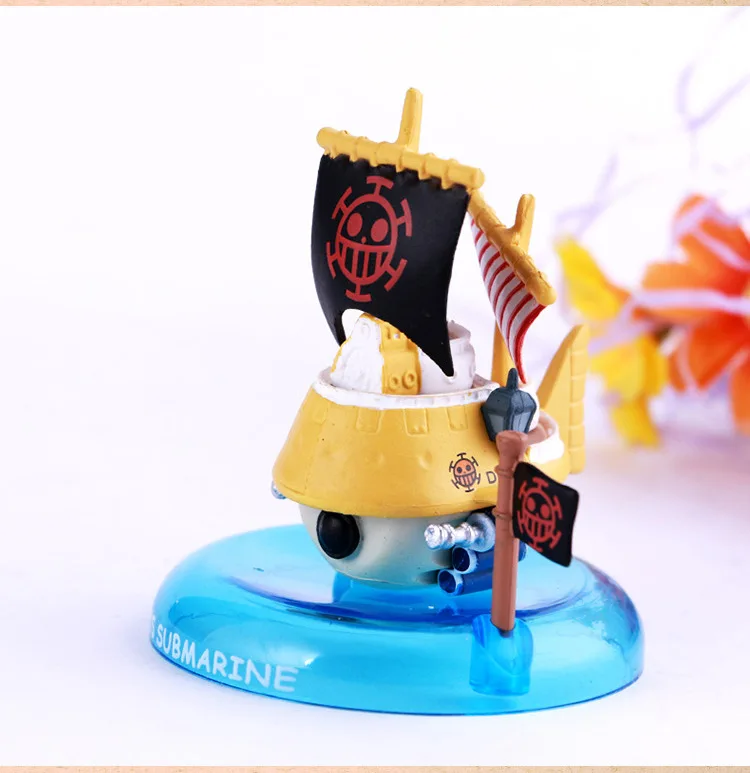 One piece Thousand Sunny Marine Red Force Submarine Smoker Pirate Ship Figures 6Pcs Set