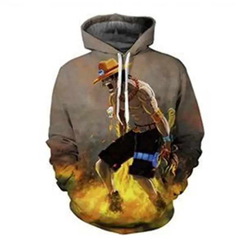 One Piece the King Luffy Fire 3D print Hoodie Sweatshirt