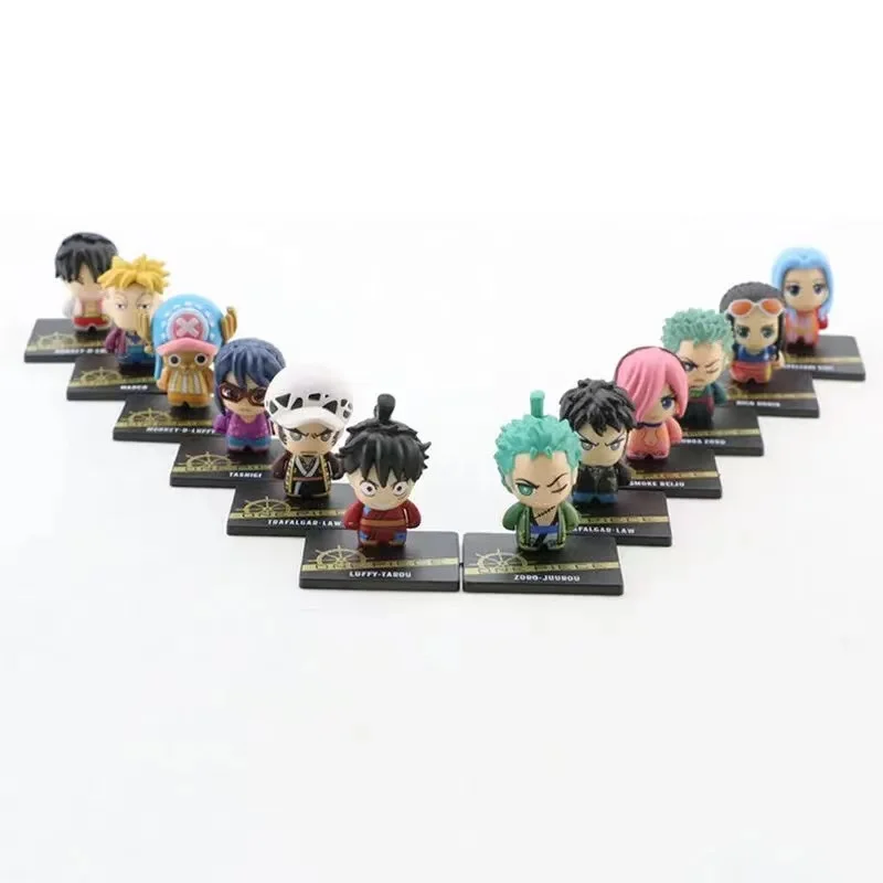 12pcs/Set One Piece Luffy Roronoa Zoro Nami Sanji Antistress Toy Figures