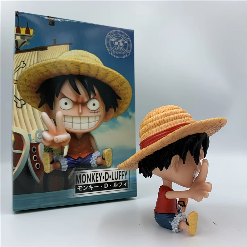 One Pieces Luffy Ace sitting PVC Action Figures 10cm