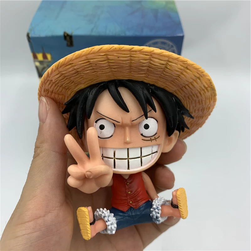 One Pieces Luffy Ace sitting PVC Action Figures 10cm