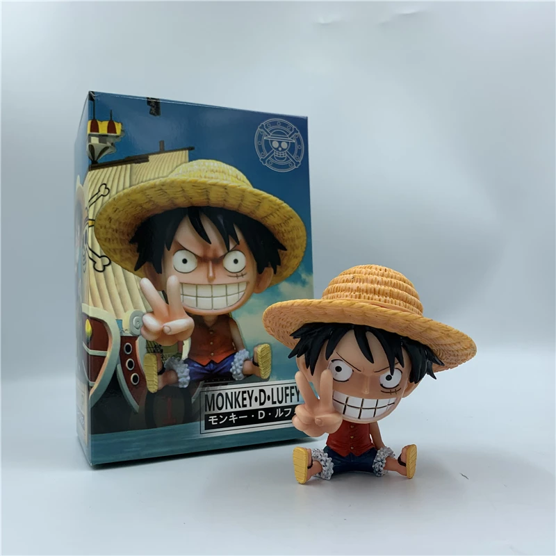 One Pieces Luffy Ace sitting PVC Action Figures 10cm