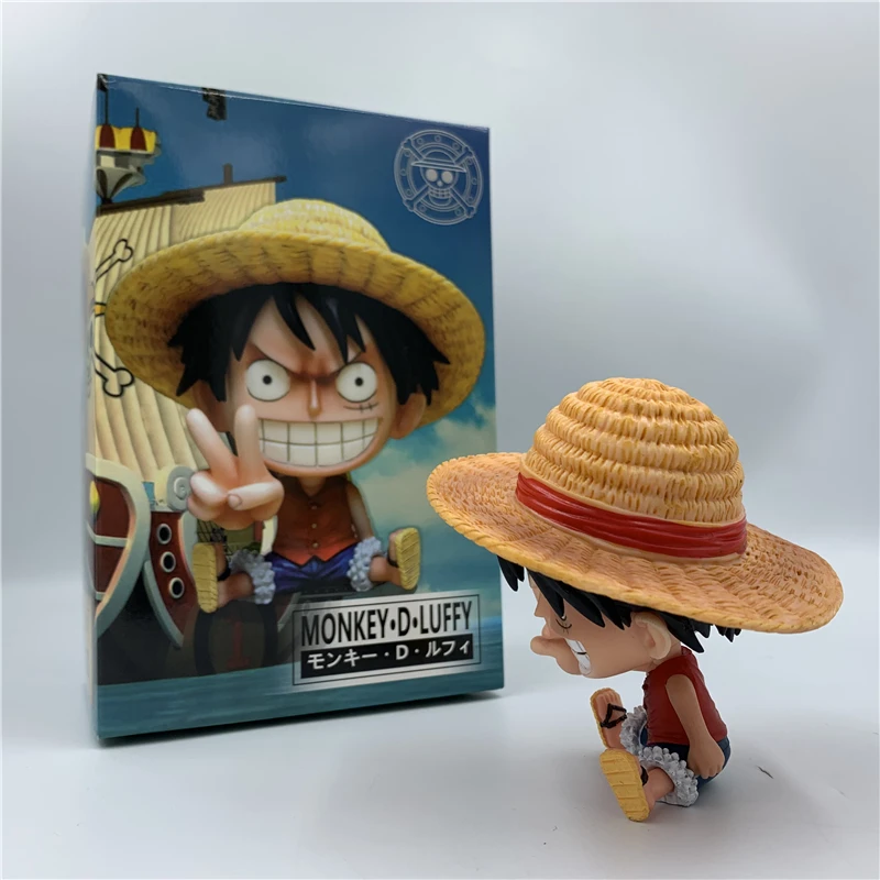 One Pieces Luffy Ace sitting PVC Action Figures 10cm