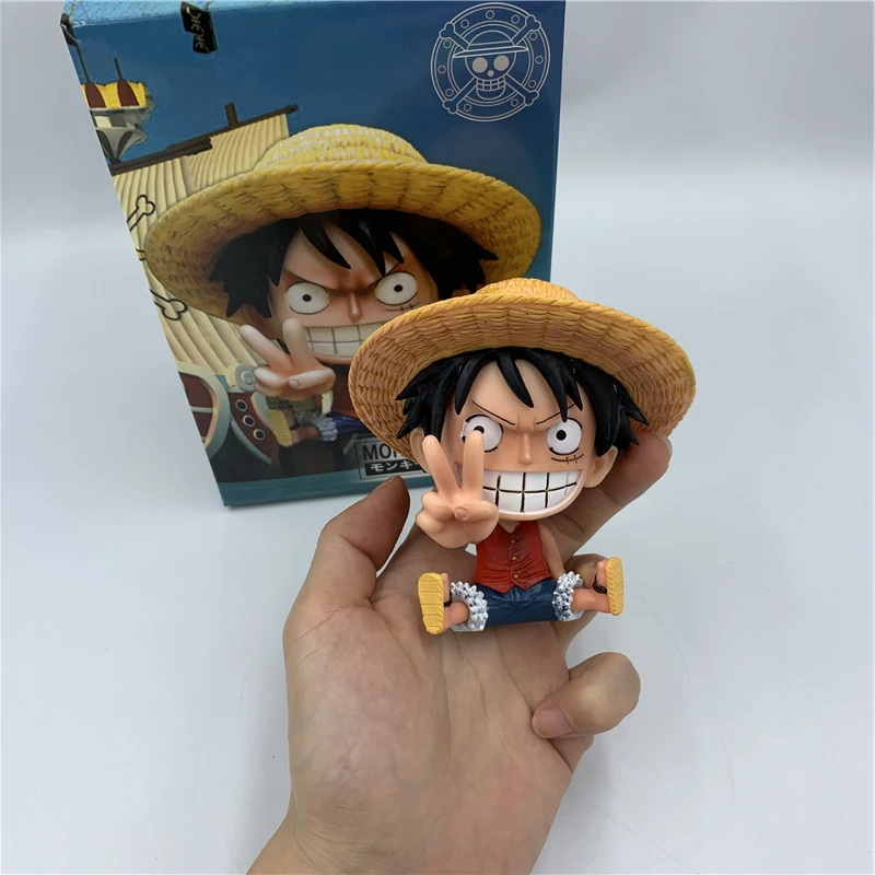 One Pieces Luffy Ace sitting PVC Action Figures 10cm