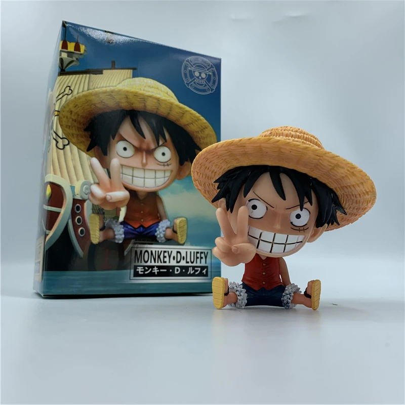 One Pieces Luffy Ace sitting PVC Action Figures 10cm