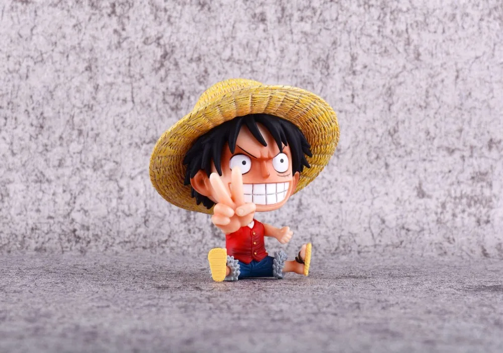 One Pieces Luffy Ace sitting PVC Action Figures 10cm