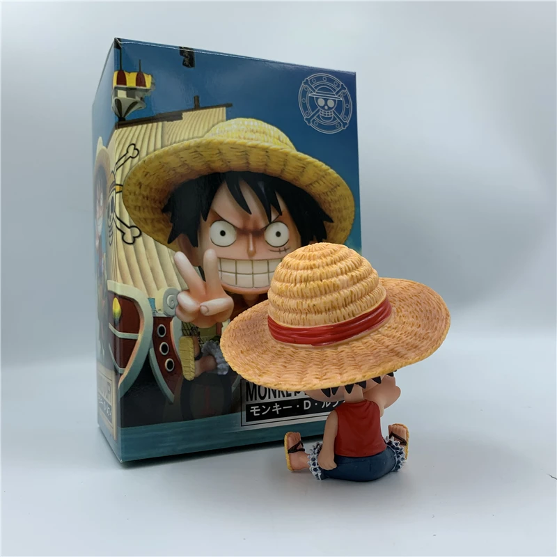 One Pieces Luffy Ace sitting PVC Action Figures 10cm