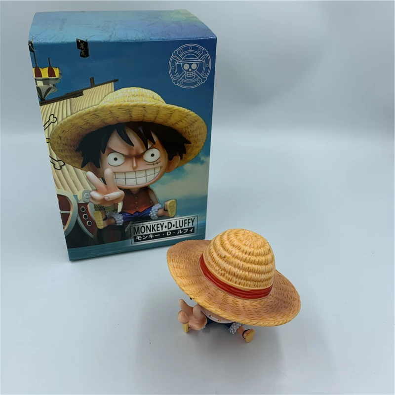 One Pieces Luffy Ace sitting PVC Action Figures 10cm