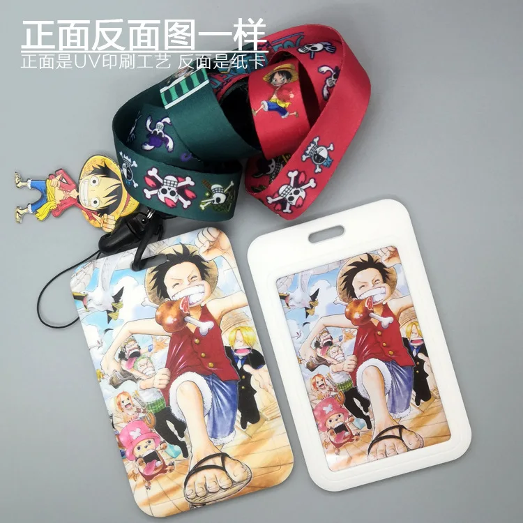 1 Set One Piece Card Cases ID Cards Holders Neck Straps Keychains