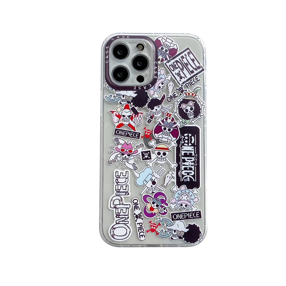 Clear Carton Japan Anime one pieces Phone Case For Iphone 12 Mini 11 Pro Xs MAX XR X 6 7 8 Plus SE Silicone Soft TPU Phone Case