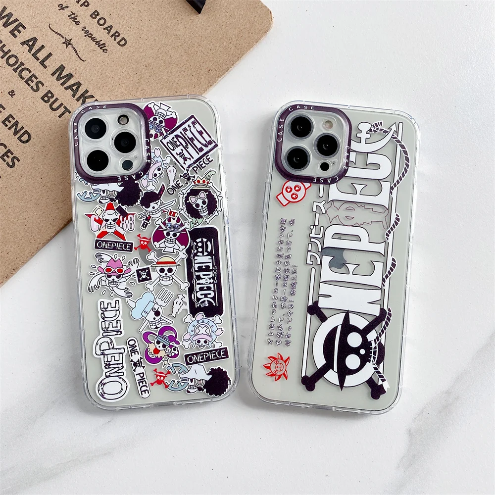 Clear Carton Japan Anime one pieces Phone Case For Iphone 12 Mini 11 Pro Xs MAX XR X 6 7 8 Plus SE Silicone Soft TPU Phone Case