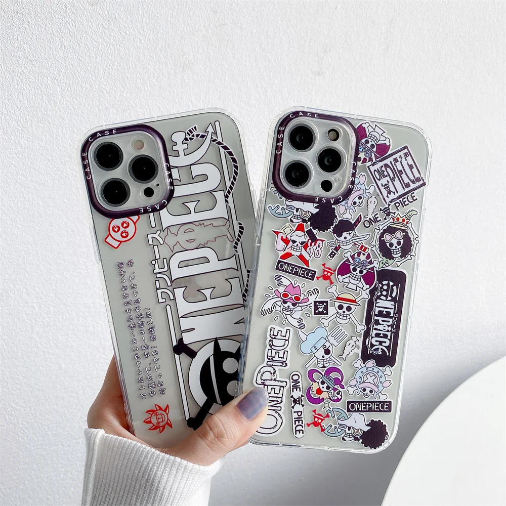 Clear Carton Japan Anime one pieces Phone Case For Iphone 12 Mini 11 Pro Xs MAX XR X 6 7 8 Plus SE Silicone Soft TPU Phone Case