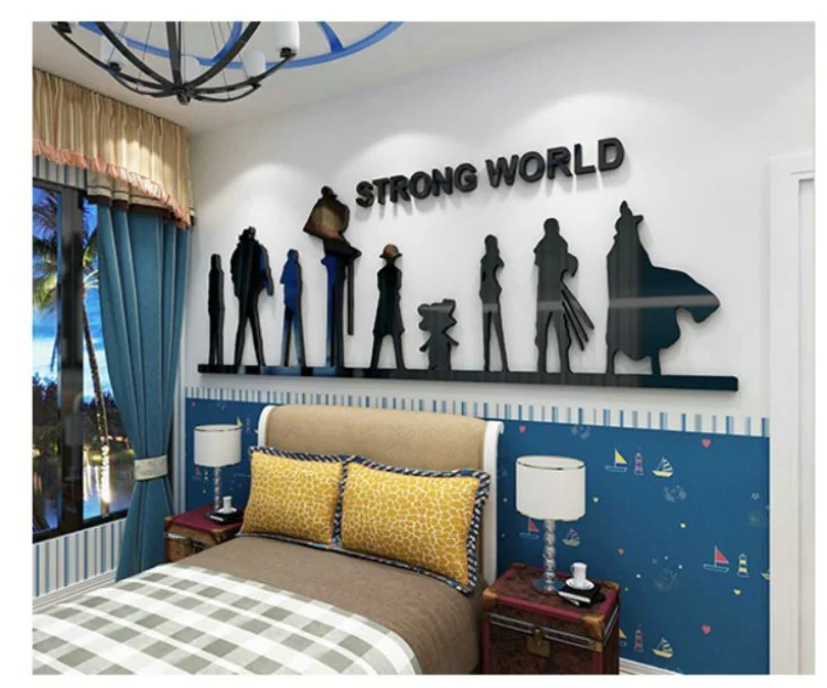 DIY Acrylic Crystal Wall Sticker One Piece Monkey D Luffy Poster