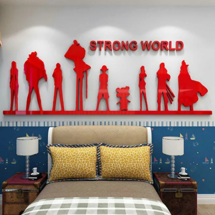 DIY Acrylic Crystal Wall Sticker One Piece Monkey D Luffy Poster