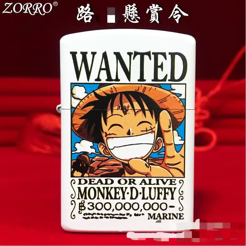 One Piece Zorro Monkey D Luffy Pure Copper Lighter Zippo