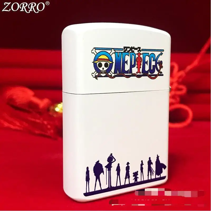 One Piece Zorro Monkey D Luffy Pure Copper Lighter Zippo