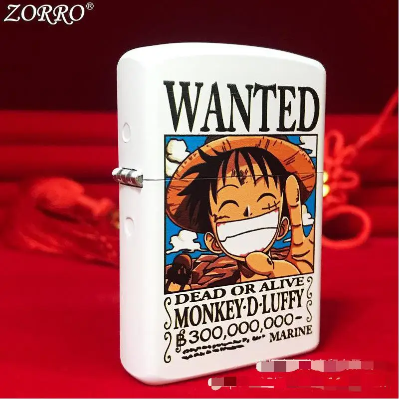 One Piece Zorro Monkey D Luffy Pure Copper Lighter Zippo