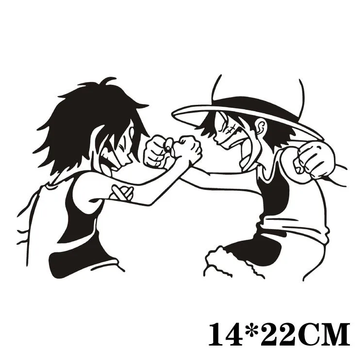 One Piece luffy Ace Car Stickers Vinyl Decal 14x22CM