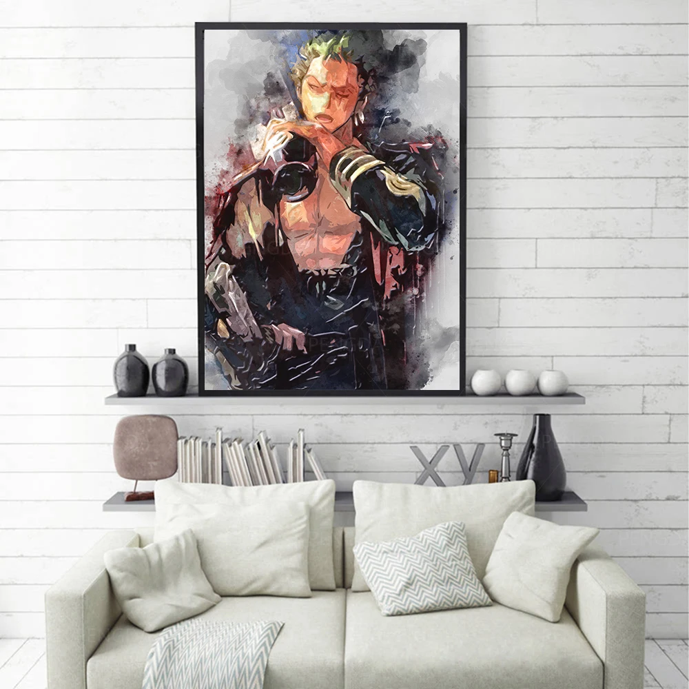 Canvas Print One Piece Wall Art Roronoa Zoro Paintings