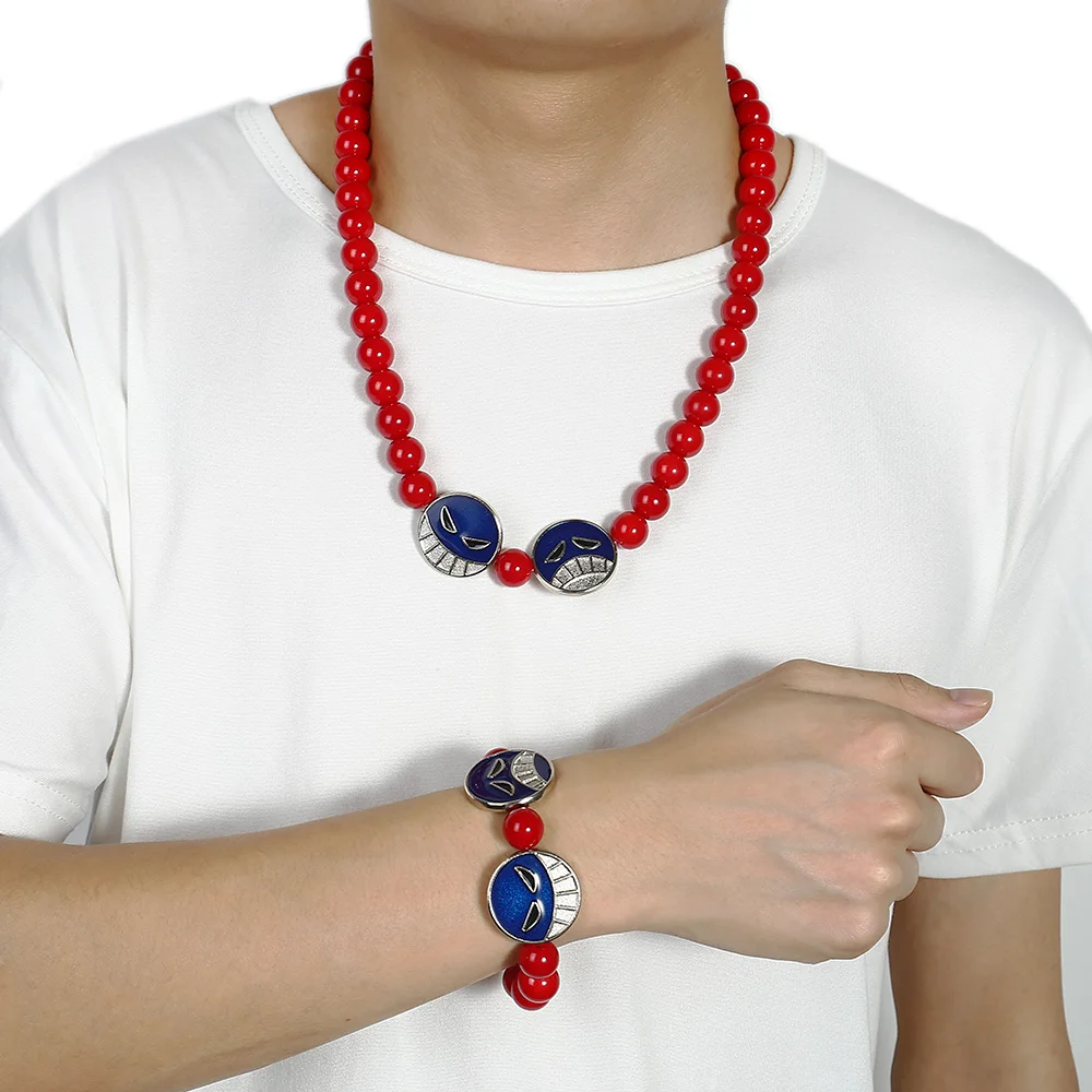 Portgas D Ace Red Beads Necklace White Beard Pendants