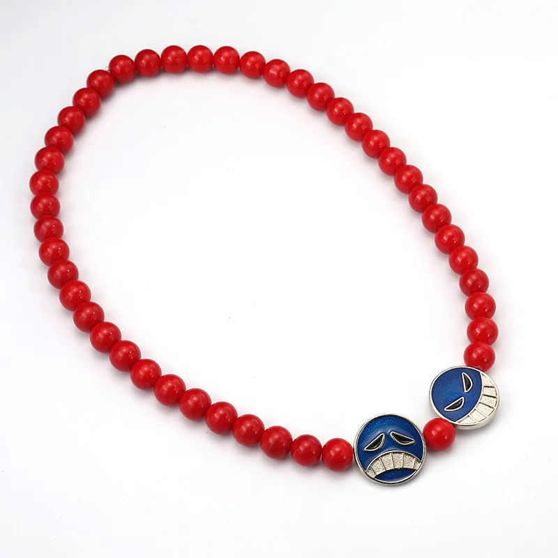 Portgas D Ace Red Beads Necklace White Beard Pendants