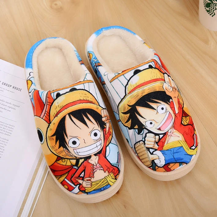 ONE PIECE Monkey D Luffy Winter Warm Plush Shoes Slippers Stuffed Plush