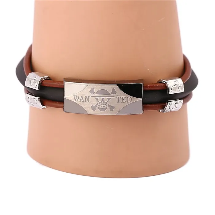 Monkey D Luffy Brown Three Layer Leather Chain Bracelet