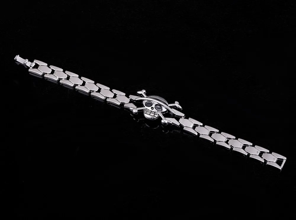 One Piece silver skull plating alloy bracelet