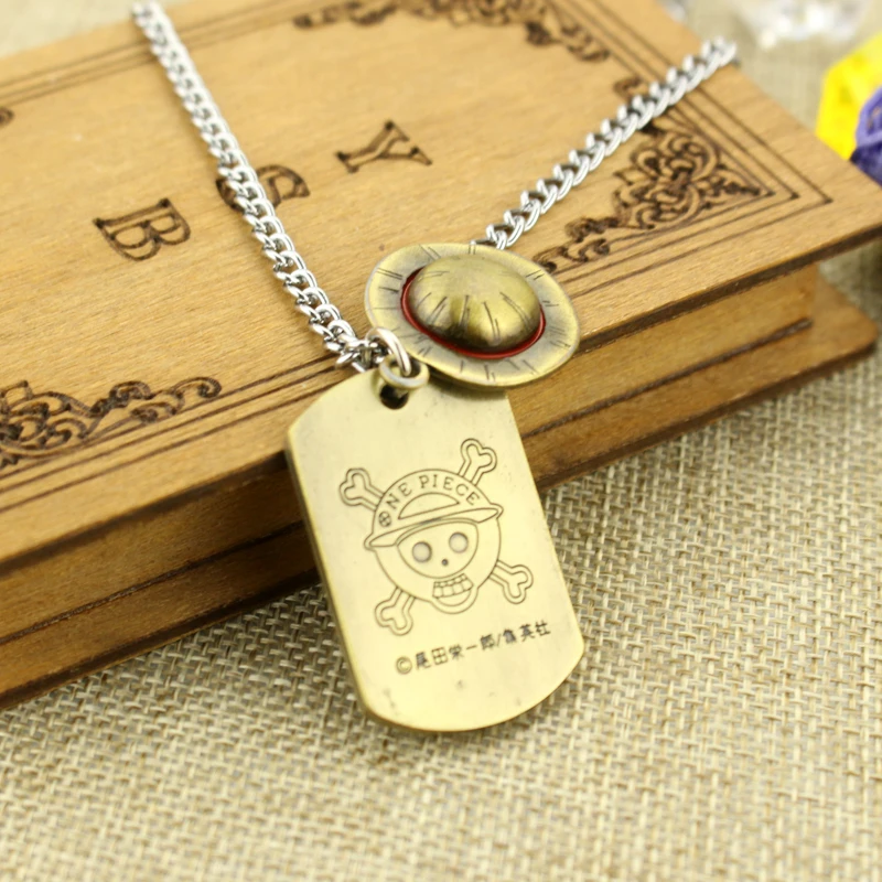 Luffy Dog Tag Straw Hat Necklace