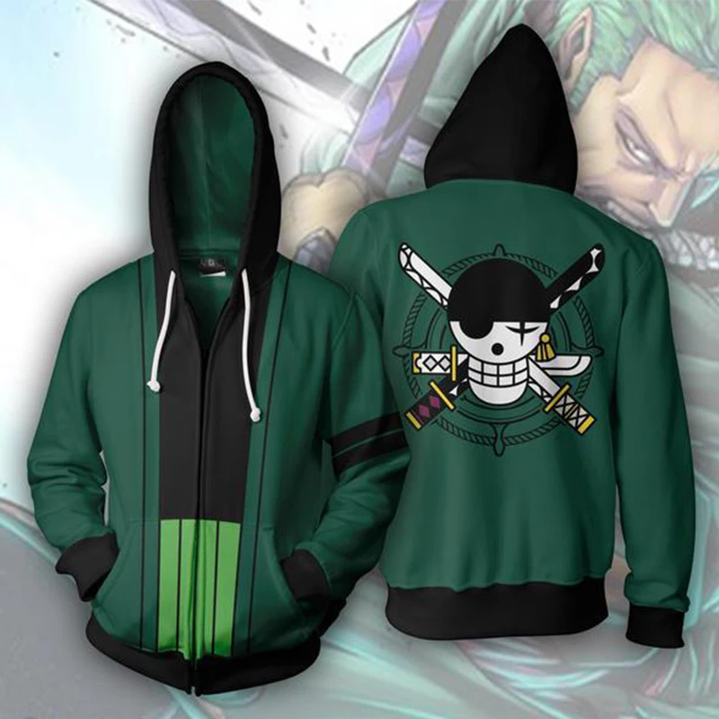 One Piece 3D Printed Hooded Sweatshirt