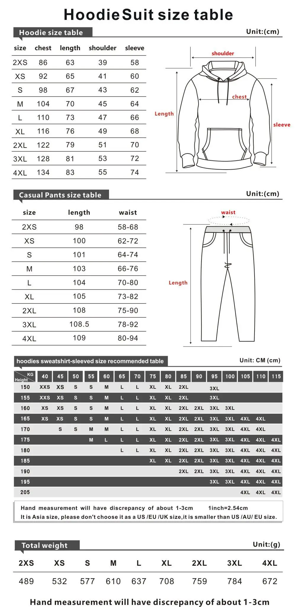 One Piece 2pcs Hoodie Sweatshirt + Pants Set