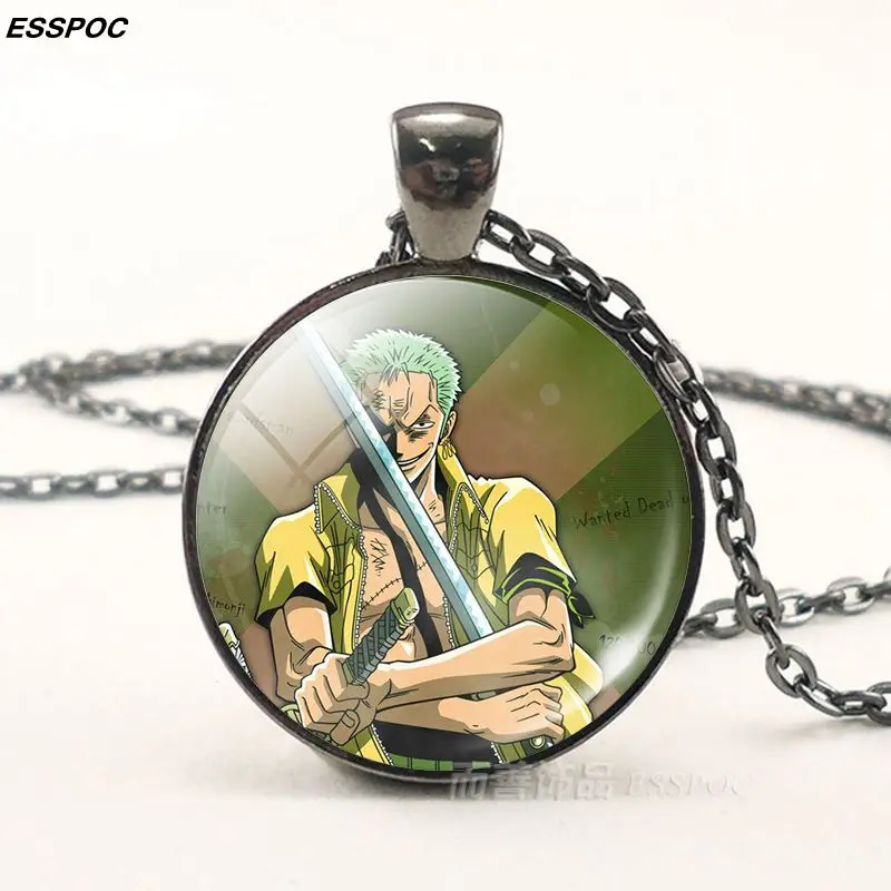 One Piece Anime Glass Pendant Cabochon Necklace