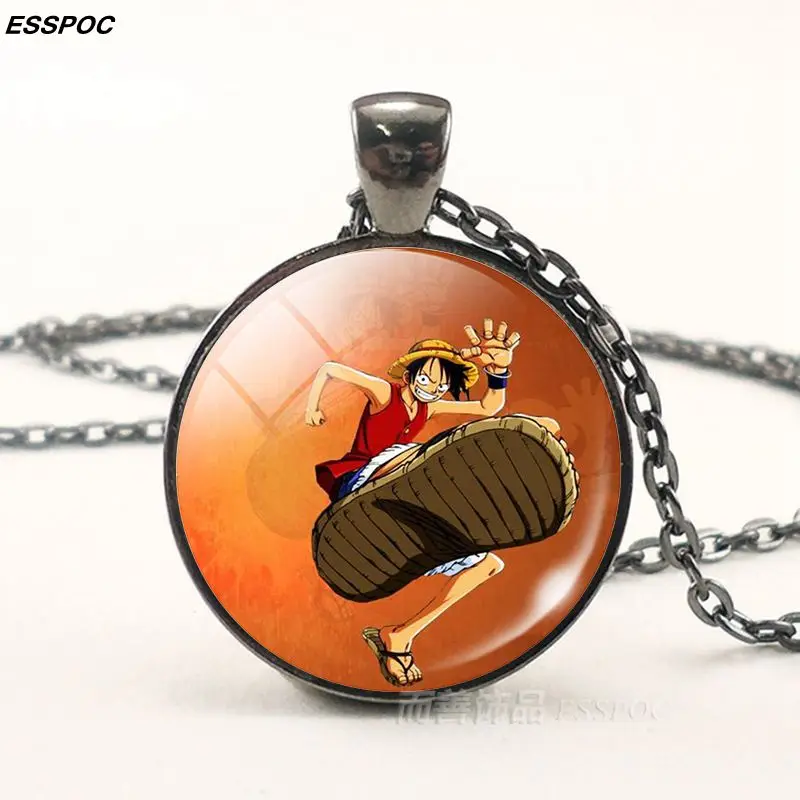 One Piece Anime Glass Pendant Cabochon Necklace