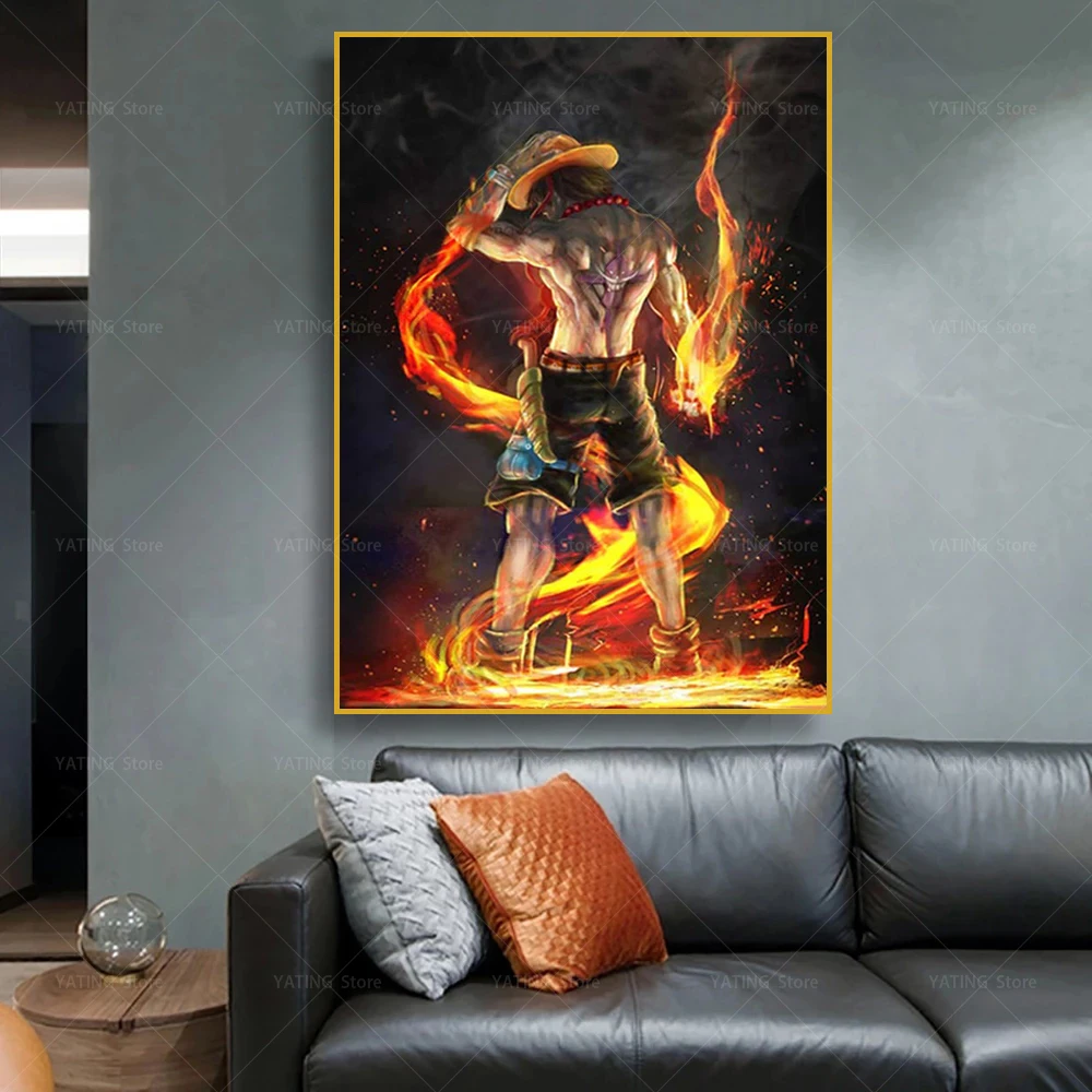 One Piece Portgas D Ace  Canvas Painting Poster