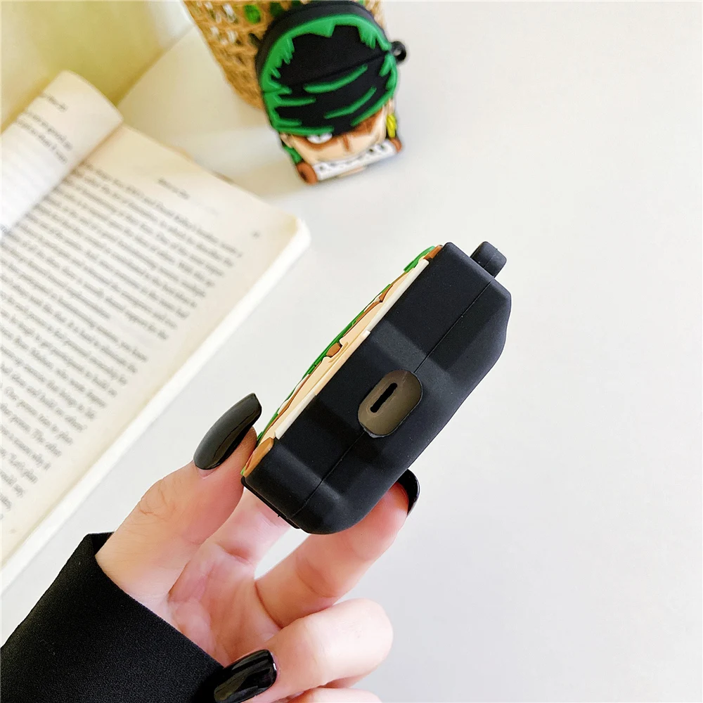 3D Roronoa Zoro Apple airpods pro 1 2 silicone protect box case