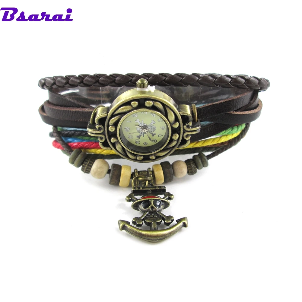 One piece Skull bracelet watch wristwatch