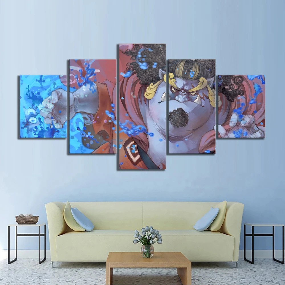 5 Panel Canvas Jinbe ONE PIECE Wall Art Home Decor