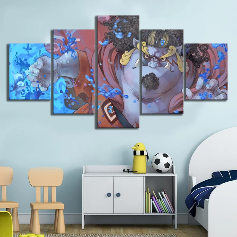 5 Panel Canvas Jinbe ONE PIECE Wall Art Home Decor