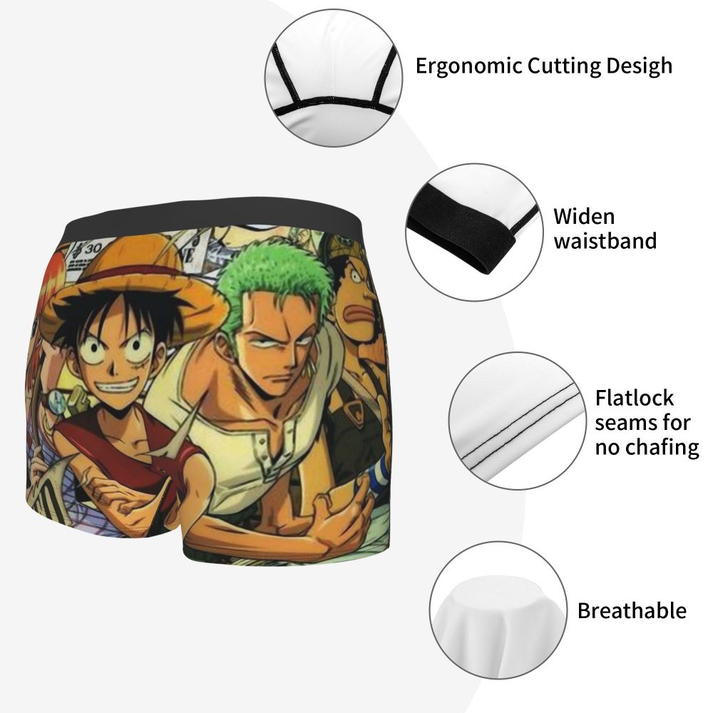 Panties Good Team Men Boxer Underwear Cotton for Male Anime One Piece Large Size Lot Soft