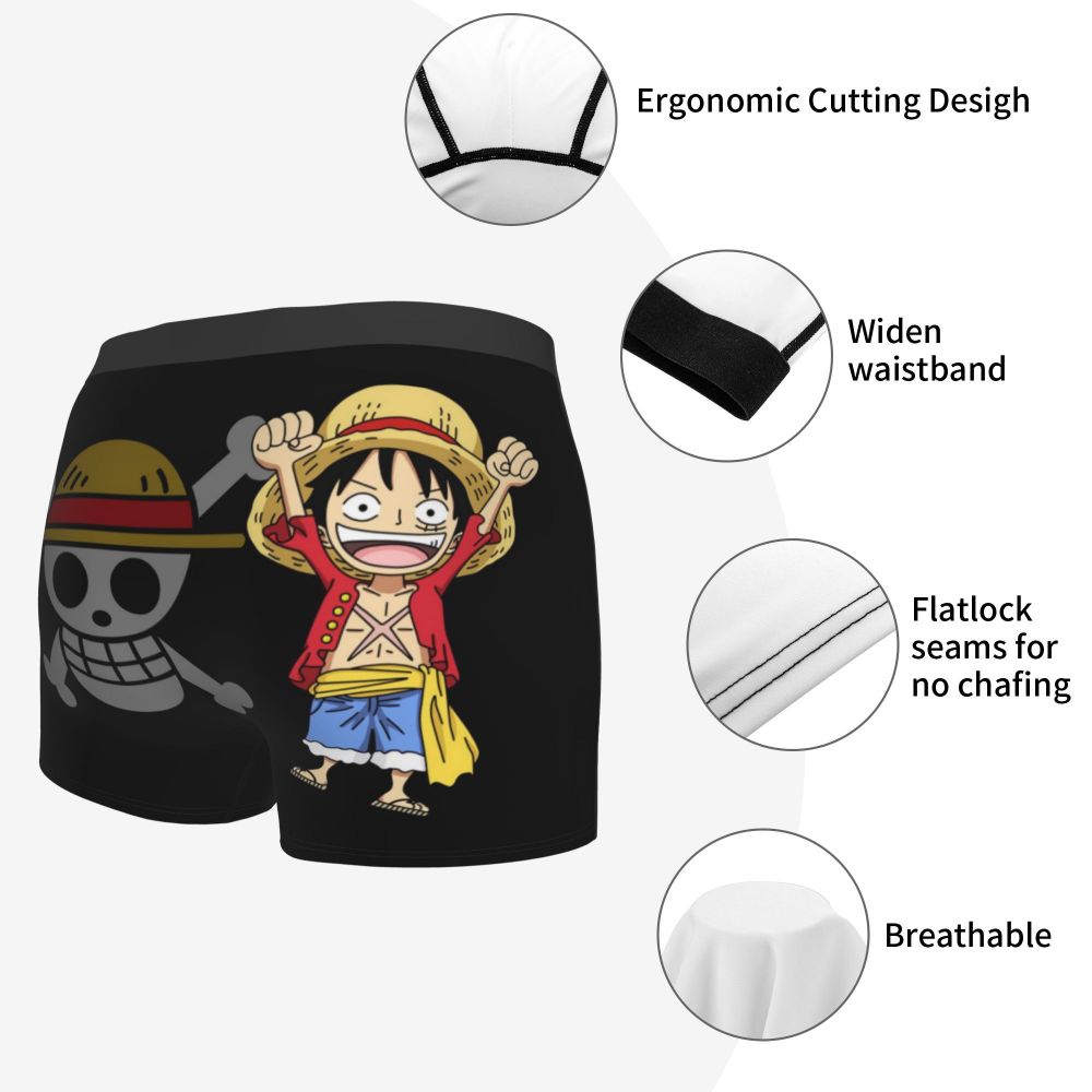 Cute Luffy Men Boxer Underwear Cotton Large Size