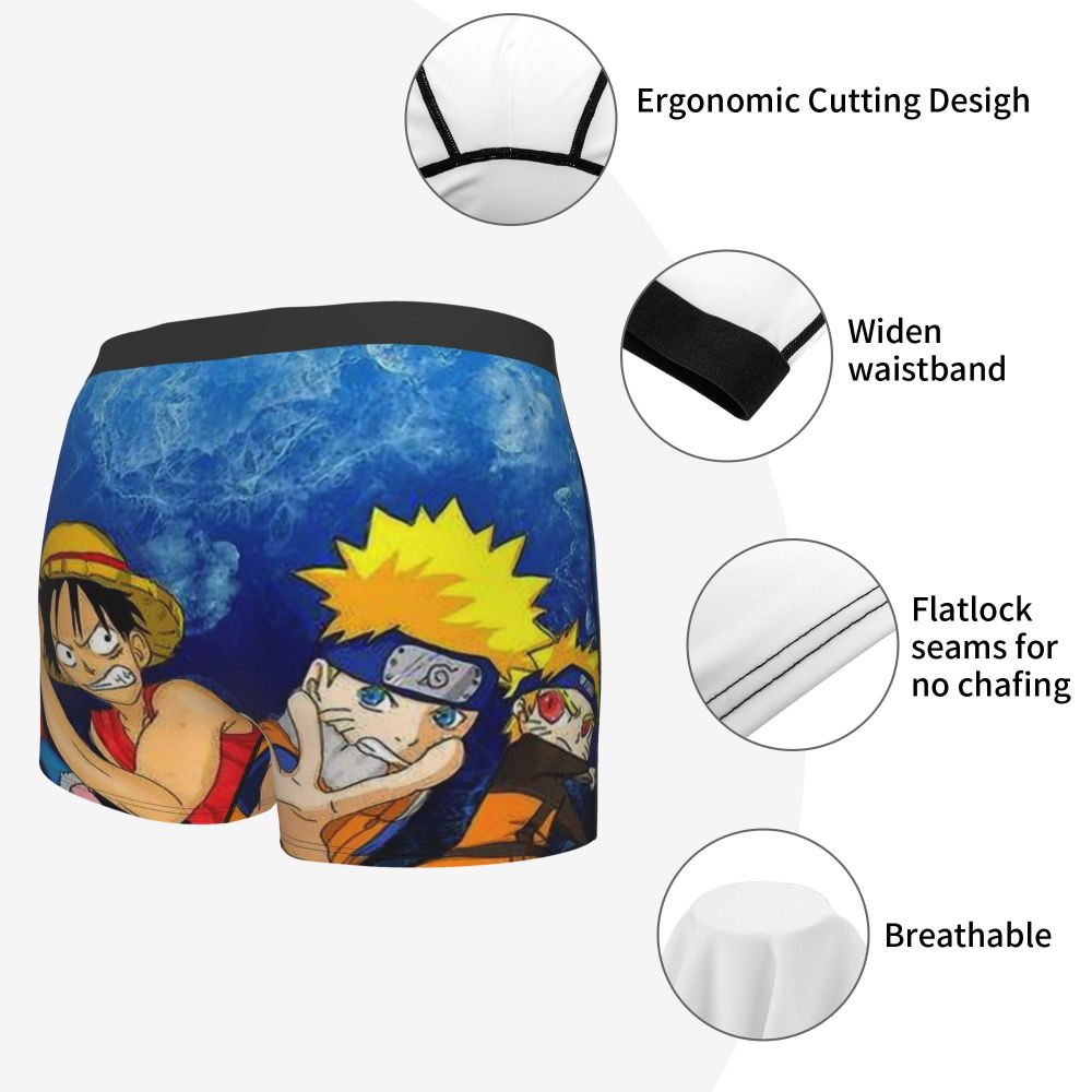 Men's Panties Anime Heros Men Boxer Underwear Cotton for Male Anime One Piece Large Size Lot Soft