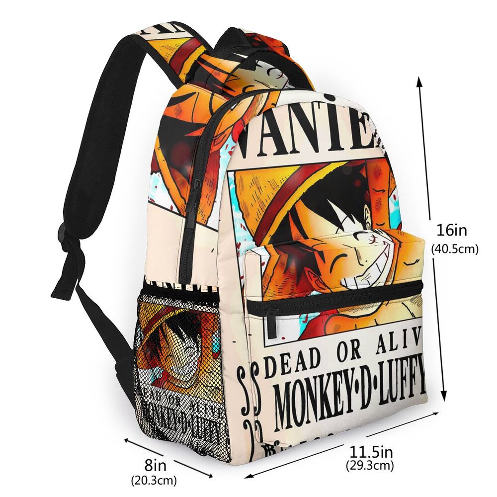 Wanted Poster Monkey D. Luffy Travel Bag Backpack